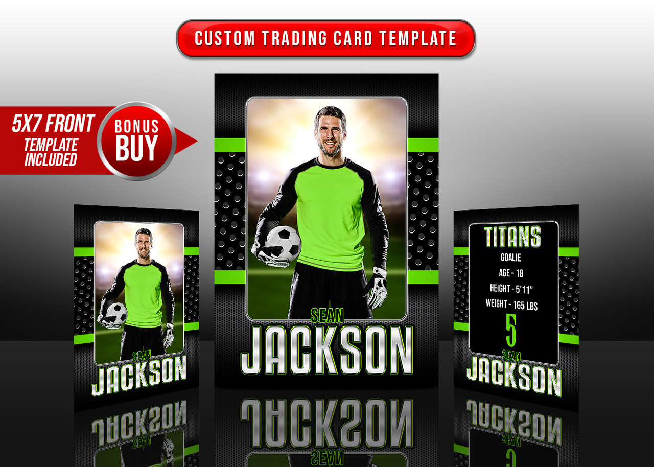 Custom Sports Trading Cards and 5x7 Template Bold