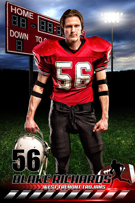 PLAYER BANNER PHOTO TEMPLATE - HOMETOWN FOOTBALL - PHOTOSHOP SPORTS TEMPLATE