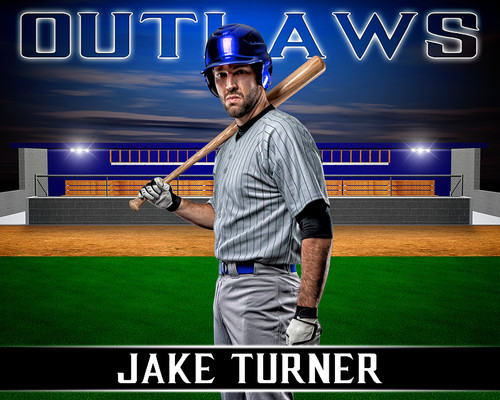 16x20 Baseball and Softball Photo Template - Dugout