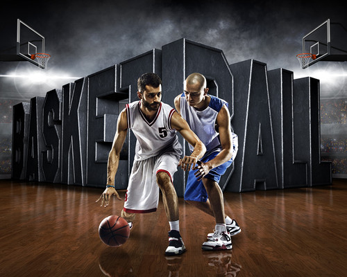 SPORTS POSTER TEMPLATE - SURREAL BASKETBALL - PHOTOSHOP LAYERED SPORTS TEMPLATE