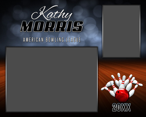 MEMORY MATE - HORIZONTAL - BOWLING - PHOTOSHOP LAYERED SPORTS TEMPLATE