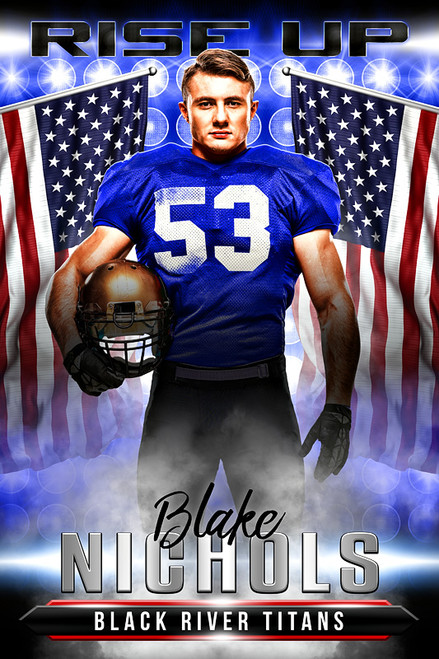 PLAYER BANNER PHOTO TEMPLATE - RISE UP - PHOTOSHOP LAYERED SPORTS TEMPLATE