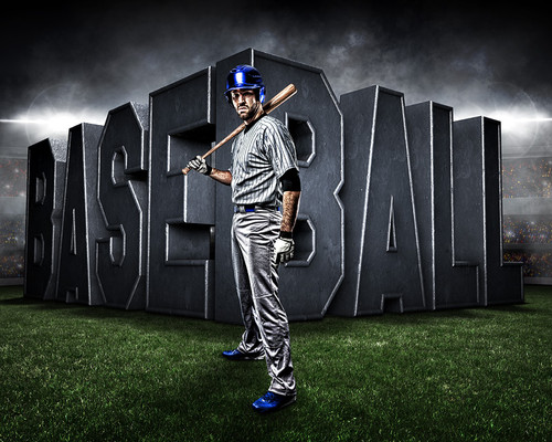 SPORTS POSTER TEMPLATE - SURREAL BASEBALL - PHOTOSHOP LAYERED SPORTS TEMPLATE