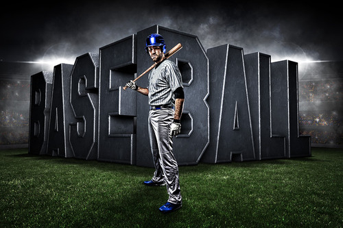 PLAYER & TEAM BANNER PHOTO TEMPLATE - HORIZONTAL - SURREAL BASEBALL