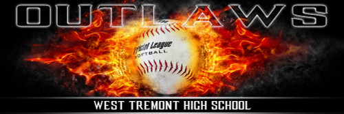 Panoramic Team Softball Banner Photography Template - On Fire