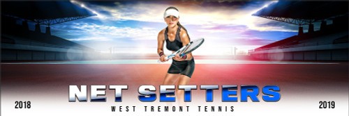 PANORAMIC SPORTS BANNER TEMPLATE - HI KEY TENNIS - CUSTOM LAYERED PHOTOSHOP SPORTS TEMPLATE