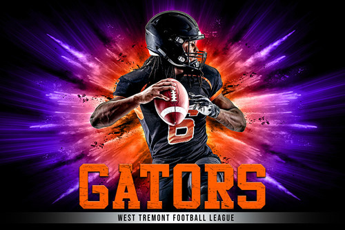 PLAYER & TEAM BANNER PHOTO TEMPLATE - EXPLODE - CUSTOM PHOTOSHOP LAYERED SPORTS TEMPLATE