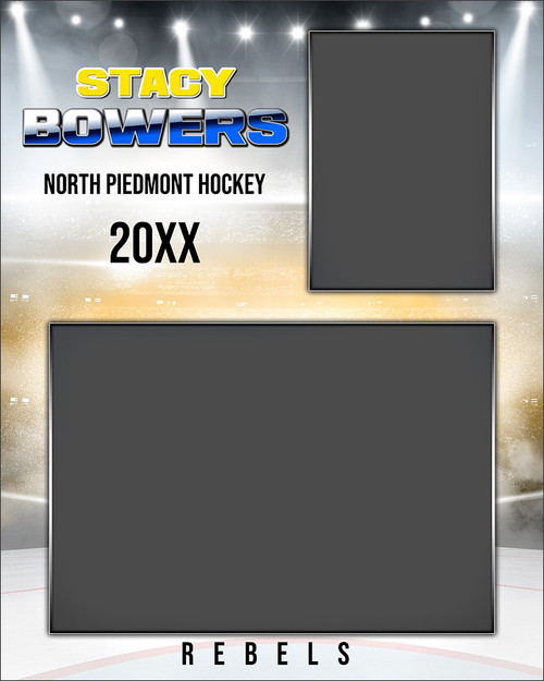 HOCKEY MEMORY MATE - VERTICAL - HI KEY HOCKEY - CUSTOM PHOTOSHOP LAYERED MEMORY MATE TEMPLATE