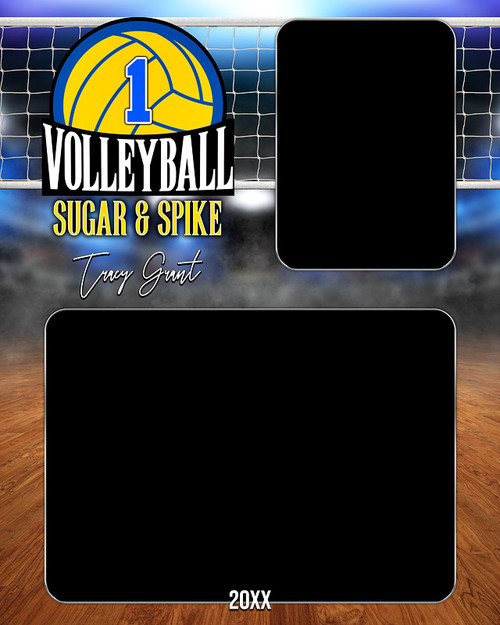 MEMORY MATE - VERTICAL - VOLLEYBALL COURT LOGO - CUSTOM PHOTOSHOP LAYERED MEMORY MATE TEMPLATE