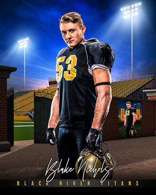 SPORTS POSTER PHOTO TEMPLATE - HOME TURF - FOOTBALL - CUSTOM PHOTOSHOP LAYERED SPORTS TEMPLATE