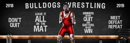 WRESTLING PANORAMIC SPORTS BANNER TEMPLATE - WRESTLING CHALK - CUSTOM LAYERED PHOTOSHOP SPORTS TEMPLATE