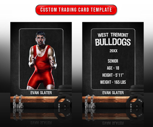 SPORTS TRADING CARDS AND 5X7 TEMPLATE - WRESTLING CHALK