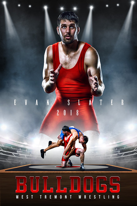 PLAYER BANNER PHOTO TEMPLATE - WRESTLING UPRISE - CUSTOM PHOTOSHOP LAYERED SPORTS TEMPLATE