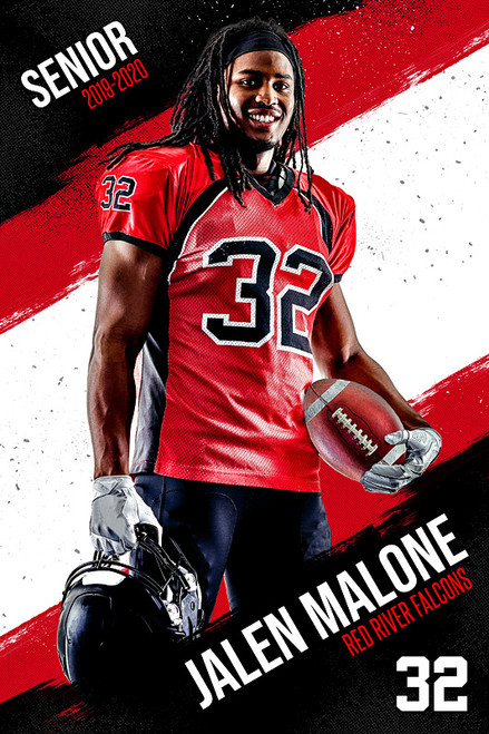 PLAYER BANNER PHOTO TEMPLATE - GRUNGE STROKES - CUSTOM PHOTOSHOP LAYERED SPORTS TEMPLATE