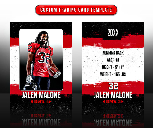 SPORTS TRADING CARDS AND 5X7 TEMPLATE - GRUNGE STROKES