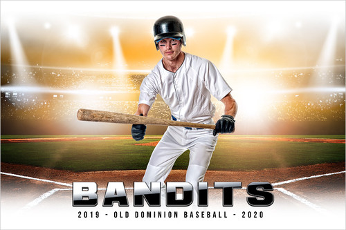 PLAYER & TEAM BANNER PHOTO TEMPLATE - HI KEY BASEBALL - CUSTOM PHOTOSHOP LAYERED SPORTS TEMPLATE