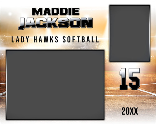 MEMORY MATE - HORIZONTAL - HI KEY SOFTBALL - CUSTOM PHOTOSHOP LAYERED MEMORY MATE TEMPLATE