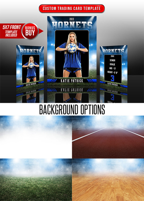 MULTI-SPORT TRADING CARDS AND 5X7 TEMPLATE - STADIUM GLOW  II