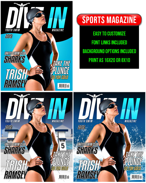 SPORTS MAGAZINE TEMPLATE - PHOTOSHOP LAYERED SPORTS TEMPLATE