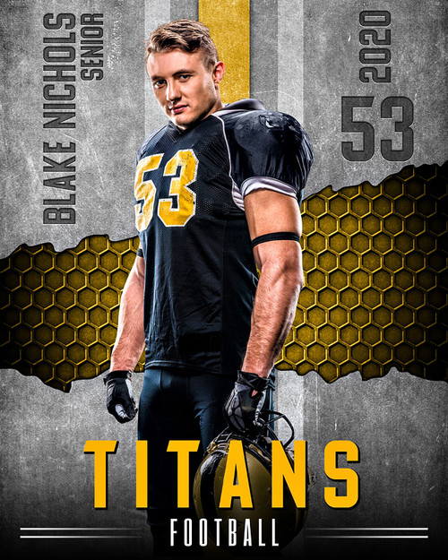 16x20 MULTI-SPORT POSTER TEMPLATE - SLASH - CUSTOM PHOTOSHOP LAYERED SPORTS TEMPLATE