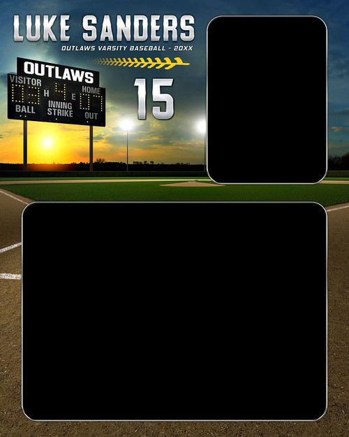 MEMORY MATE - VERTICAL - BASEBALL SUNSET - CUSTOM PHOTOSHOP LAYERED MEMORY MATE PHOTO TEMPLATE MEMORY MATE - VERTICAL - BASEBALL SUNSET - CUSTOM PHOTOSHOP LAYERED MEMORY MATE PHOTO TEMPLATE