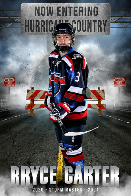 MULTI-SPORT BANNER PHOTO TEMPLATE - STORM MASTER - CUSTOM PHOTOSHOP LAYERED SPORTS TEMPLATE