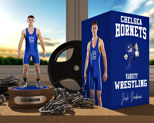 SPORTS POSTER PHOTO TEMPLATE - WRESTLING DISPLAY - LAYERED PHOTOSHOP SPORTS TEMPLATE