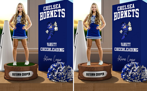 SPORTS POSTER PHOTO TEMPLATE - CHEERLEADING DISPLAY - LAYERED PHOTOSHOP SPORTS TEMPLATE