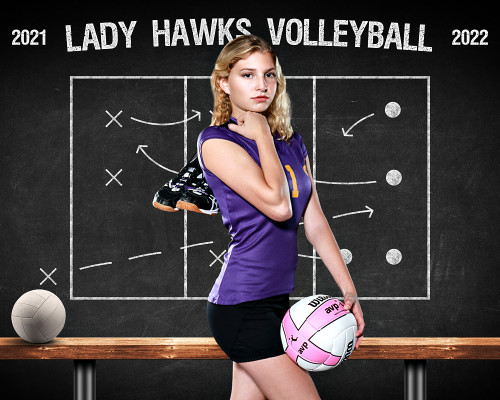 16x20 SPORT POSTER PHOTO TEMPLATE - VOLLEYBALL CHALK - CUSTOM PHOTOSHOP LAYERED SPORTS TEMPLATE