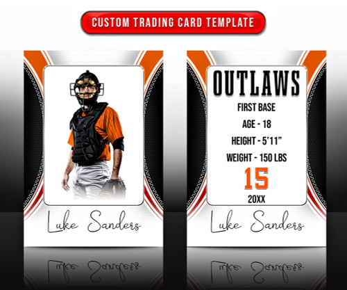MULTI-SPORT TRADING CARDS AND 5X7 TEMPLATE - OUTWARD