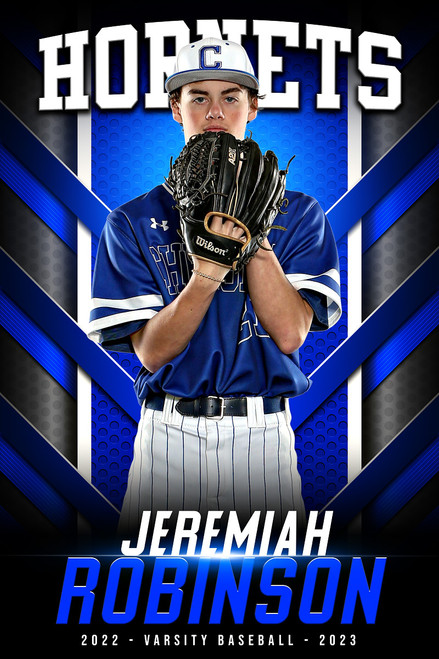 MULTI-SPORT BANNER PHOTO TEMPLATE - DOUBLE V - CUSTOM PHOTOSHOP LAYERED SPORTS TEMPLATE