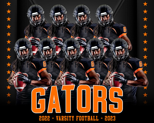 16x20 MULTI-SPORT POSTER - DOUBLE STARS - CUSTOM PHOTOSHOP LAYERED SPORTS TEMPLATE