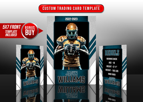 MULTI-SPORT TRADING CARDS AND 5X7 TEMPLATE - SLANTED EDGES