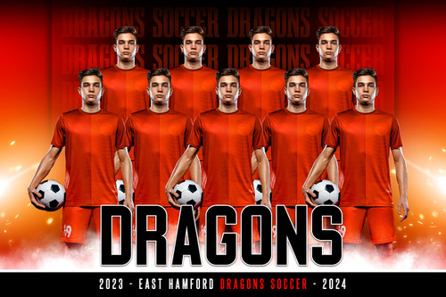 MULTI-SPORT BANNER PHOTO TEMPLATE - DRAGONS - CUSTOM PHOTOSHOP LAYERED SPORTS TEMPLATE