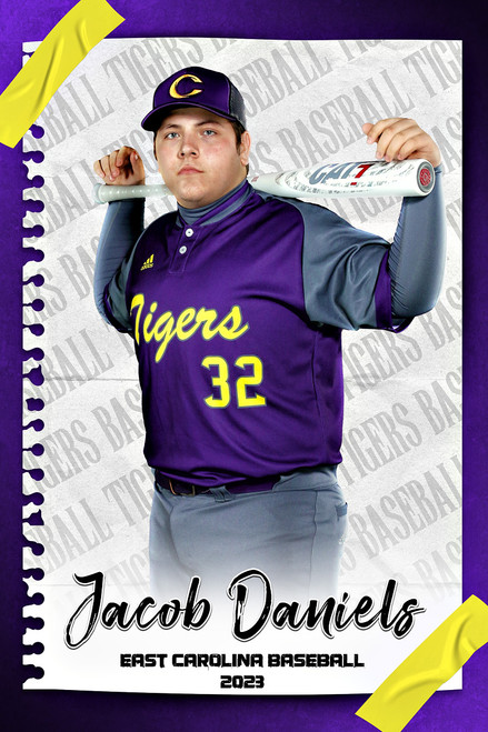 MULTI-SPORT BANNER PHOTO TEMPLATE - TAPE IT DOWN - CUSTOM PHOTOSHOP LAYERED SPORTS TEMPLATE