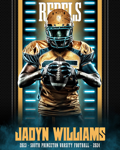 16x20 SPORTS PHOTO TEMPLATE - LIGHT UP - CUSTOM PHOTOSHOP LAYERED SPORTS TEMPLATE