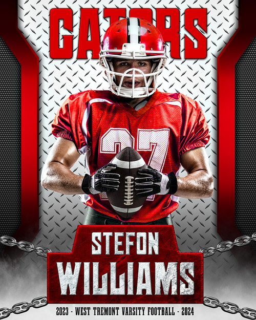 16x20 SPORTS PHOTO TEMPLATE - CHAINED UP - CUSTOM PHOTOSHOP LAYERED SPORTS TEMPLATE