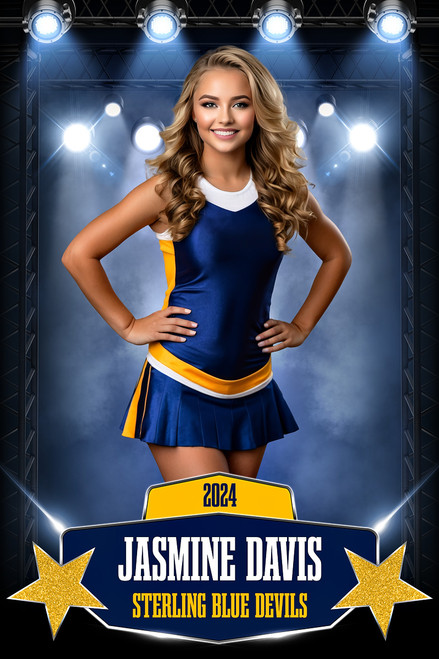 CHEERLEADING AND DANCE PHOTO TEMPLATE - SHINE ON - CUSTOM PHOTOSHOP LAYERED SPORTS TEMPLATE