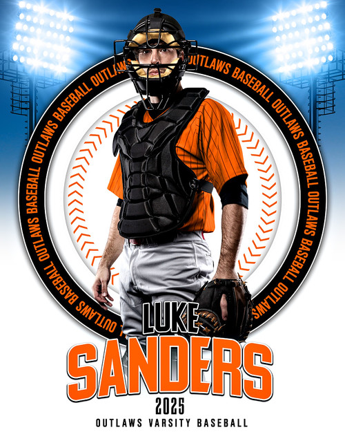16x20 PHOTO TEMPLATE - LIGHT 'EM UP - CUSTOM PHOTOSHOP LAYERED SPORTS TEMPLATE