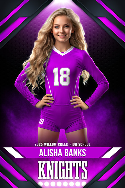 PLAYER BANNER PHOTO TEMPLATE - ENCASED - CUSTOM PHOTOSHOP LAYERED SPORTS TEMPLATE