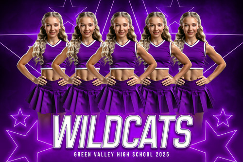 PLAYER BANNER PHOTO TEMPLATE - OH MY STARS - CUSTOM PHOTOSHOP LAYERED SPORTS TEMPLATE