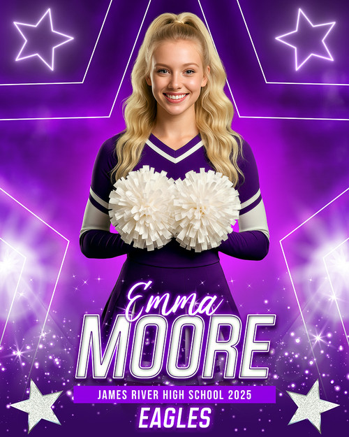 16x20 PHOTO TEMPLATE - LUMINOUS - CUSTOM PHOTOSHOP LAYERED SPORTS TEMPLATE