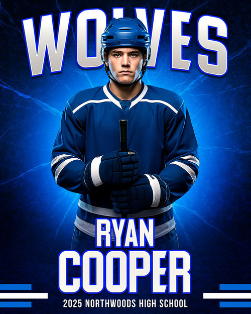 16x20 PHOTO TEMPLATE - COLD AS ICE - CUSTOM PHOTOSHOP LAYERED SPORTS TEMPLATE