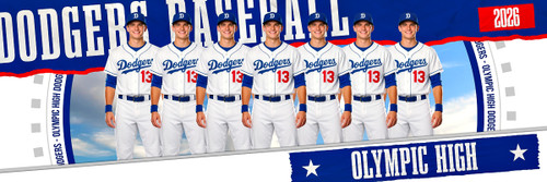 PANORAMIC SPORTS BANNER TEMPLATE - BLUE SKIES - CUSTOM LAYERED PHOTOSHOP SPORTS TEMPLATE