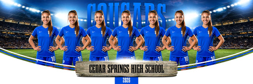 PANORAMIC SPORTS BANNER TEMPLATE - UNDER THE LIGHTS - CUSTOM LAYERED PHOTOSHOP SPORTS TEMPLATE