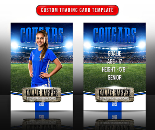 MULTI-SPORT TRADING CARDS AND 5X7 TEMPLATE - UNDER THE LIGHTS