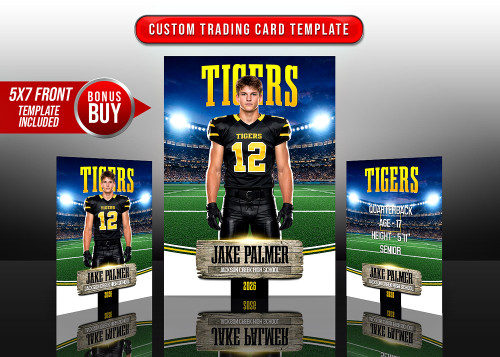 MULTI-SPORT TRADING CARDS AND 5X7 TEMPLATE - FIELD OF LEGENDS