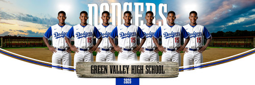 PANORAMIC SPORTS BANNER TEMPLATE - BALLPARK CLASSIC - CUSTOM LAYERED PHOTOSHOP SPORTS TEMPLATE