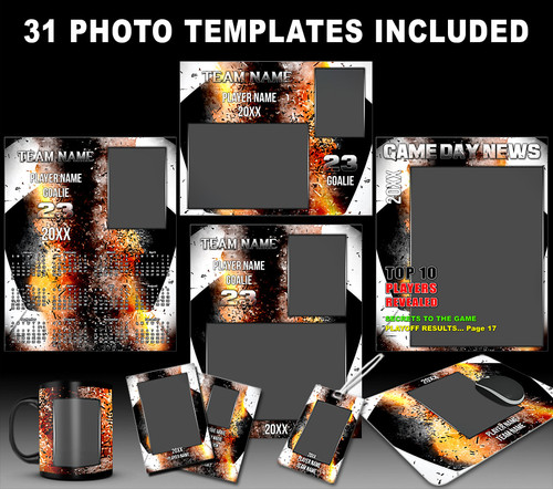 SOCCER PHOTO TEMPLATES - INFERNO COLLECTION