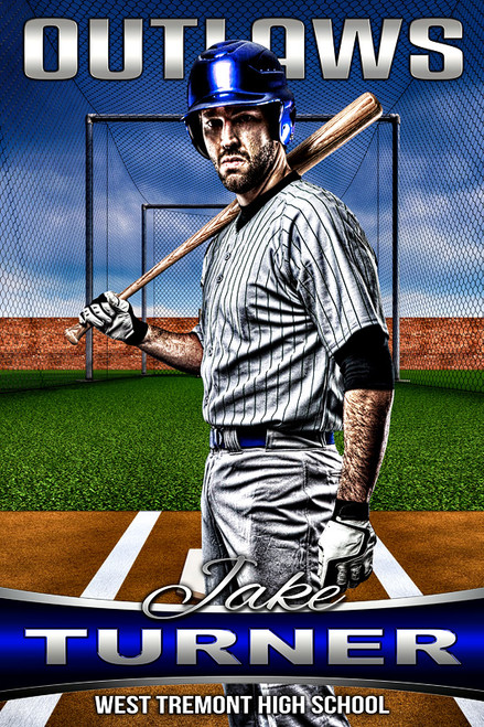 PLAYER BANNER PHOTO TEMPLATE - BATTING CAGE